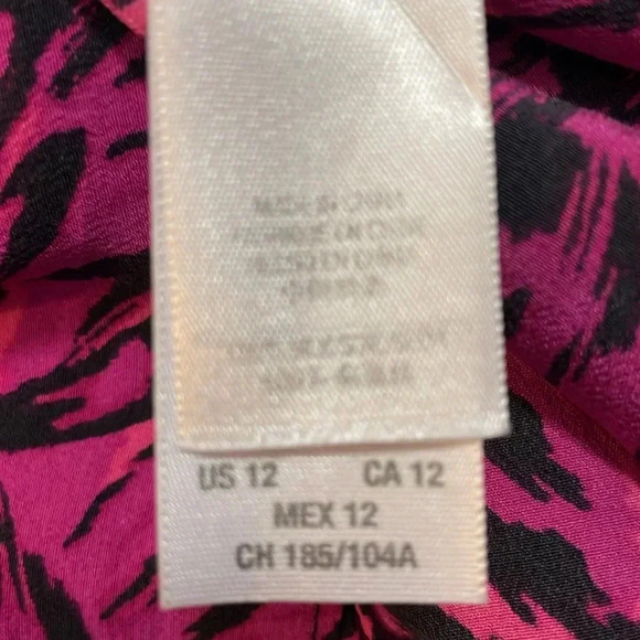 Juicy Couture Women’s 12 Silk Ruffle Leopard Print Peasant Blouse - Picture 8 of 9